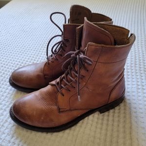 Sutro Mendelle Leather Boots Honey Women's Size 8 Lace Up